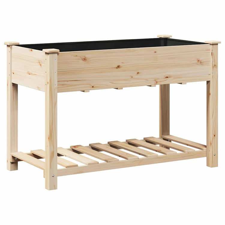 Vidaxxl pot de fleur de jardin beige 115 x 59 x 76,5 cm bois de pin massif