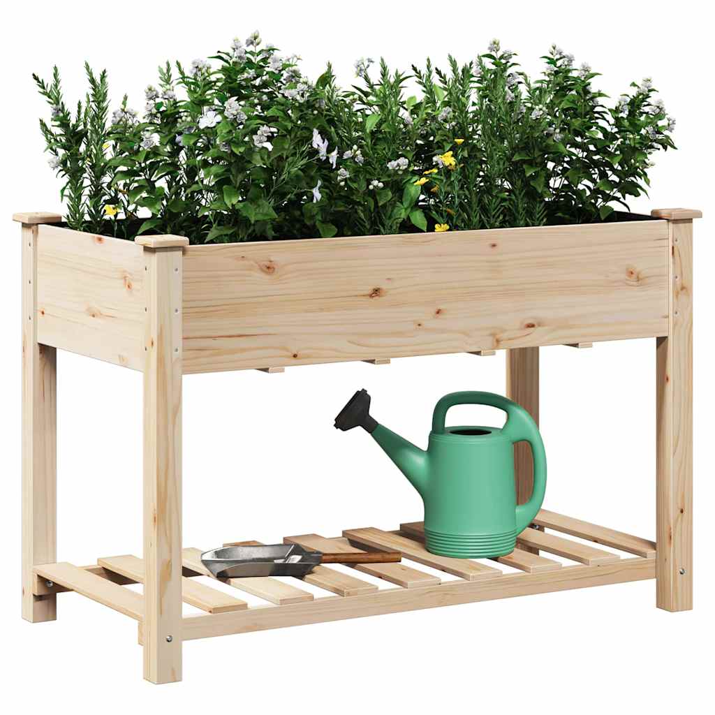 Vidaxxl pot de fleur de jardin beige 115 x 59 x 76,5 cm bois de pin massif