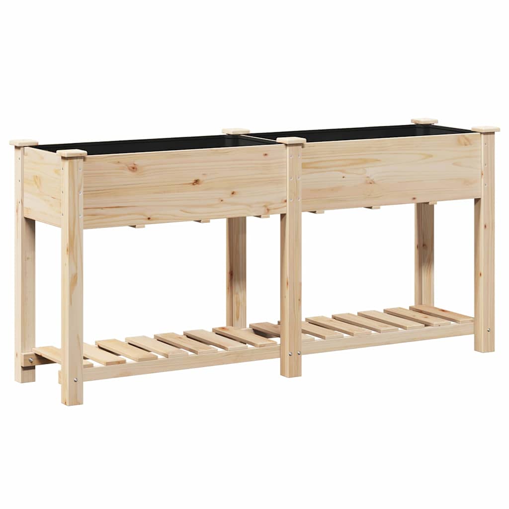 Vidaxxl pot de fleur de jardin beige 161 x 43 x 76,5 cm bois de pin massif