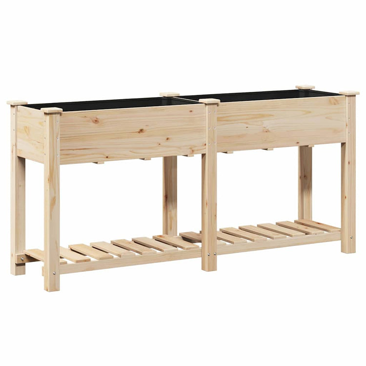 Vidaxxl pot de fleur de jardin beige 161 x 43 x 76,5 cm bois de pin massif