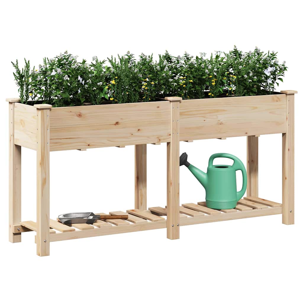 Vidaxxl pot de fleur de jardin beige 161 x 43 x 76,5 cm bois de pin massif
