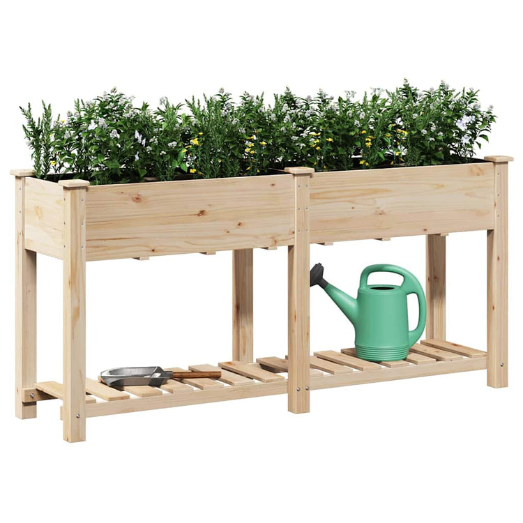 Vidaxxl pot de fleur de jardin beige 161 x 43 x 76,5 cm bois de pin massif
