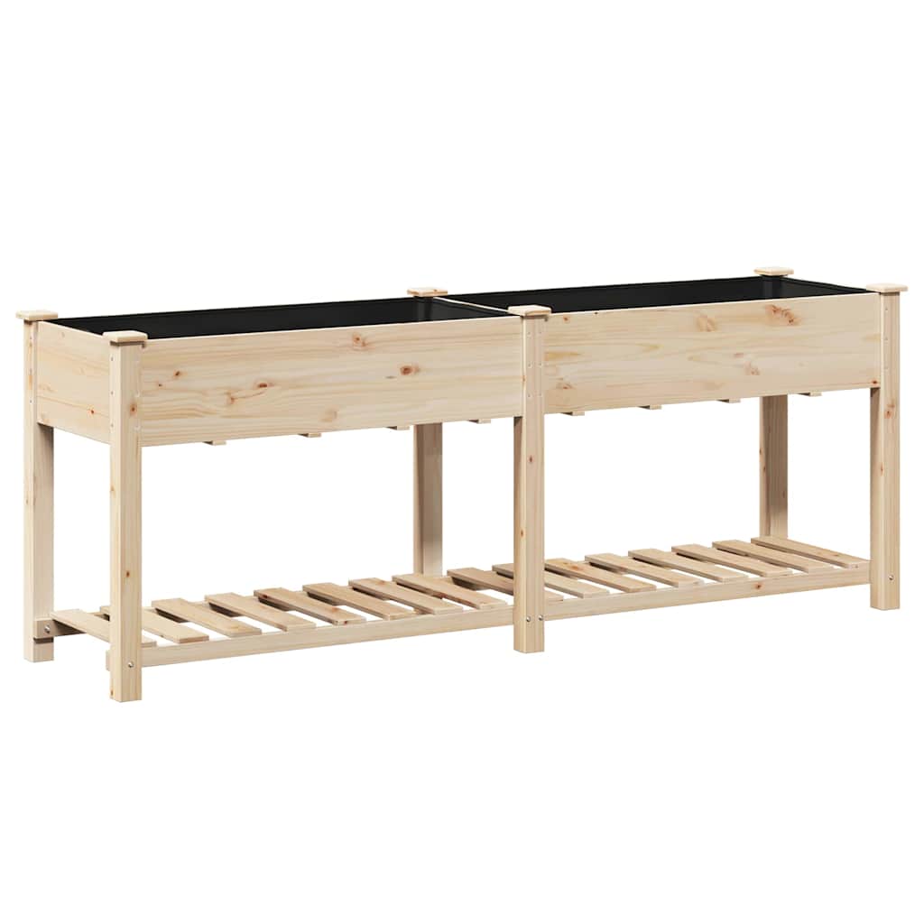 Vidaxxl pot de fleur de jardin beige 203 x 53 x 76,5 cm bois de pin massif