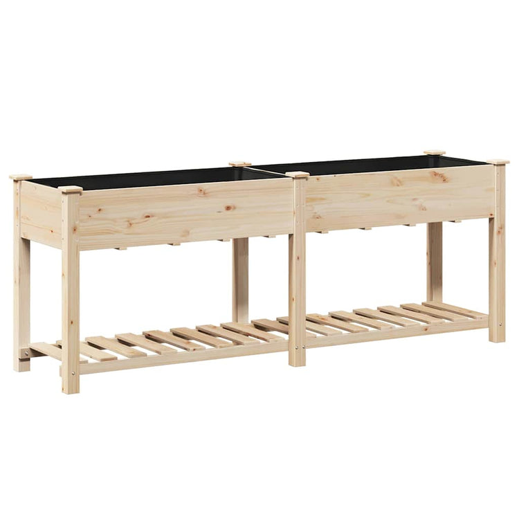 Vidaxxl pot de fleur de jardin beige 203 x 53 x 76,5 cm bois de pin massif