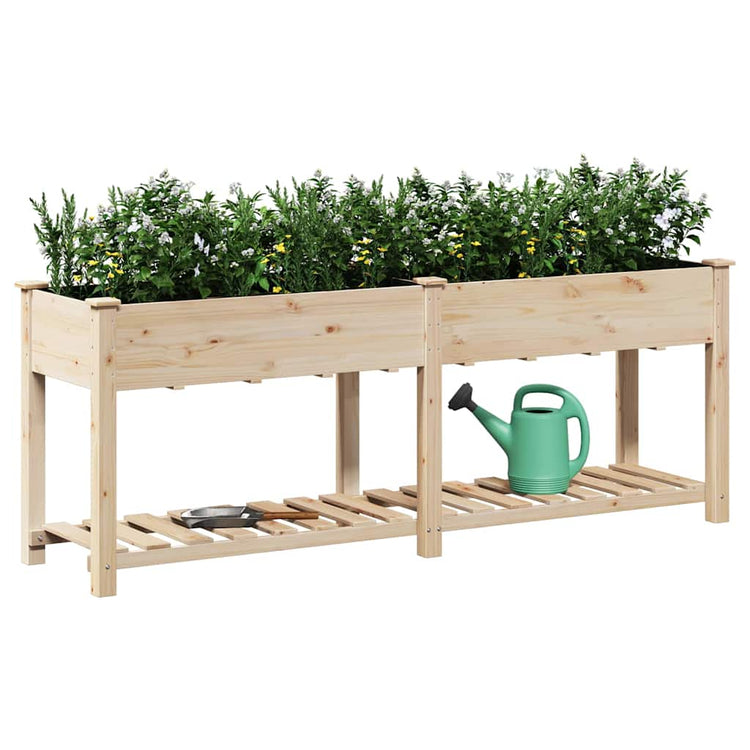 Vidaxxl pot de fleur de jardin beige 203 x 53 x 76,5 cm bois de pin massif