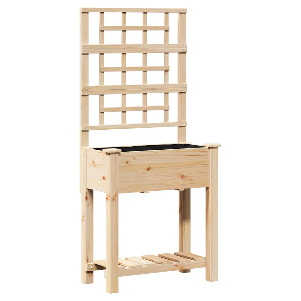 Vidaxl pot de fleur de jardin beige 71 x 38 x 152 cm bois de pin massif