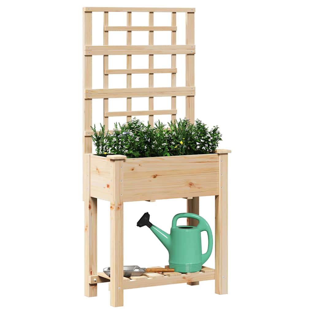 Vidaxl pot de fleur de jardin beige 71 x 38 x 152 cm bois de pin massif
