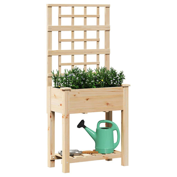 Vidaxl pot de fleur de jardin beige 71 x 38 x 152 cm bois de pin massif