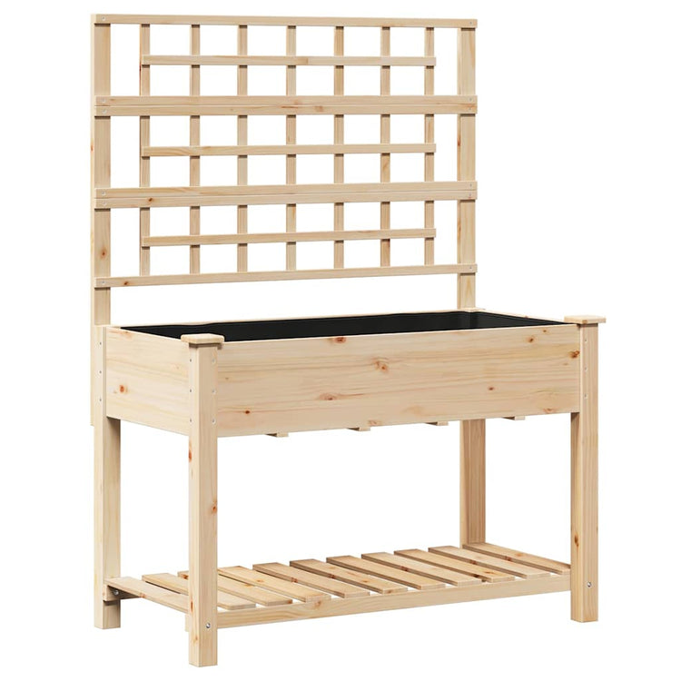 Vidaxxl pot de fleur de jardin beige 115 x 60,5 x 153 cm bois de pin massif