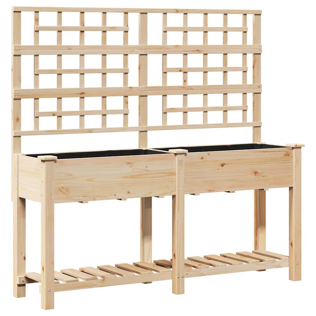Vidaxxl pot de fleur de jardin beige 161 x 46 x 152,5 cm bois de pin massif