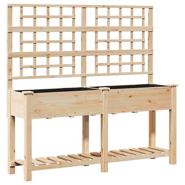 Vidaxxl pot de fleur de jardin beige 161 x 46 x 152,5 cm bois de pin massif
