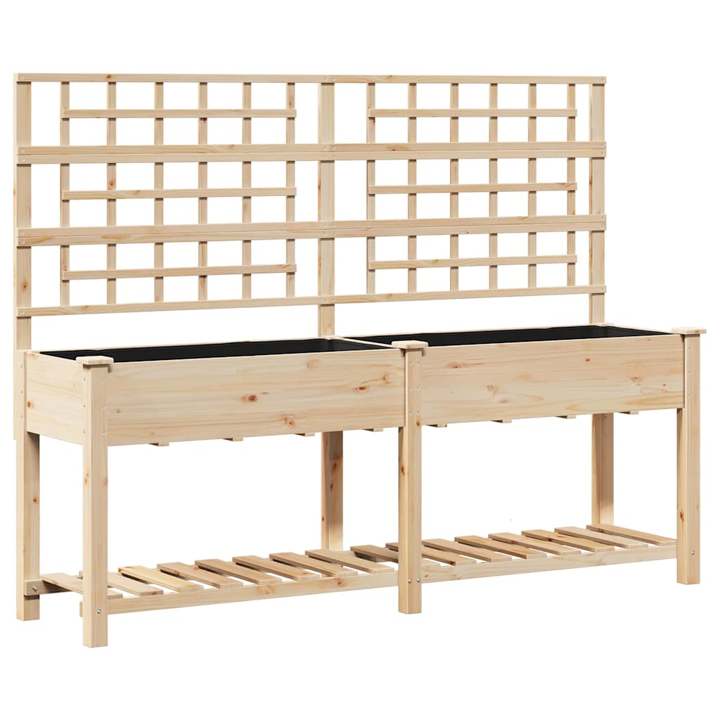 Vidaxxl pot de fleur de jardin beige 203,5 x 54 x 152,5 cm bois de pin massif