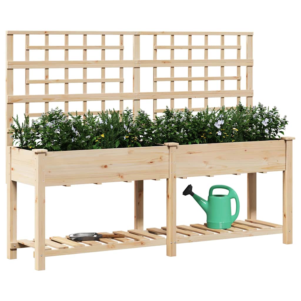 Vidaxxl pot de fleur de jardin beige 203,5 x 54 x 152,5 cm bois de pin massif