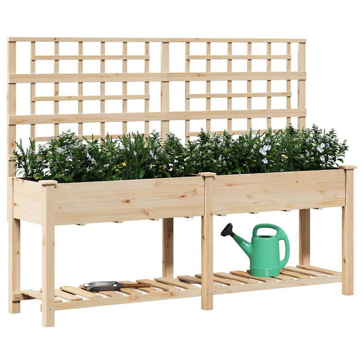 Vidaxxl pot de fleur de jardin beige 203,5 x 54 x 152,5 cm bois de pin massif