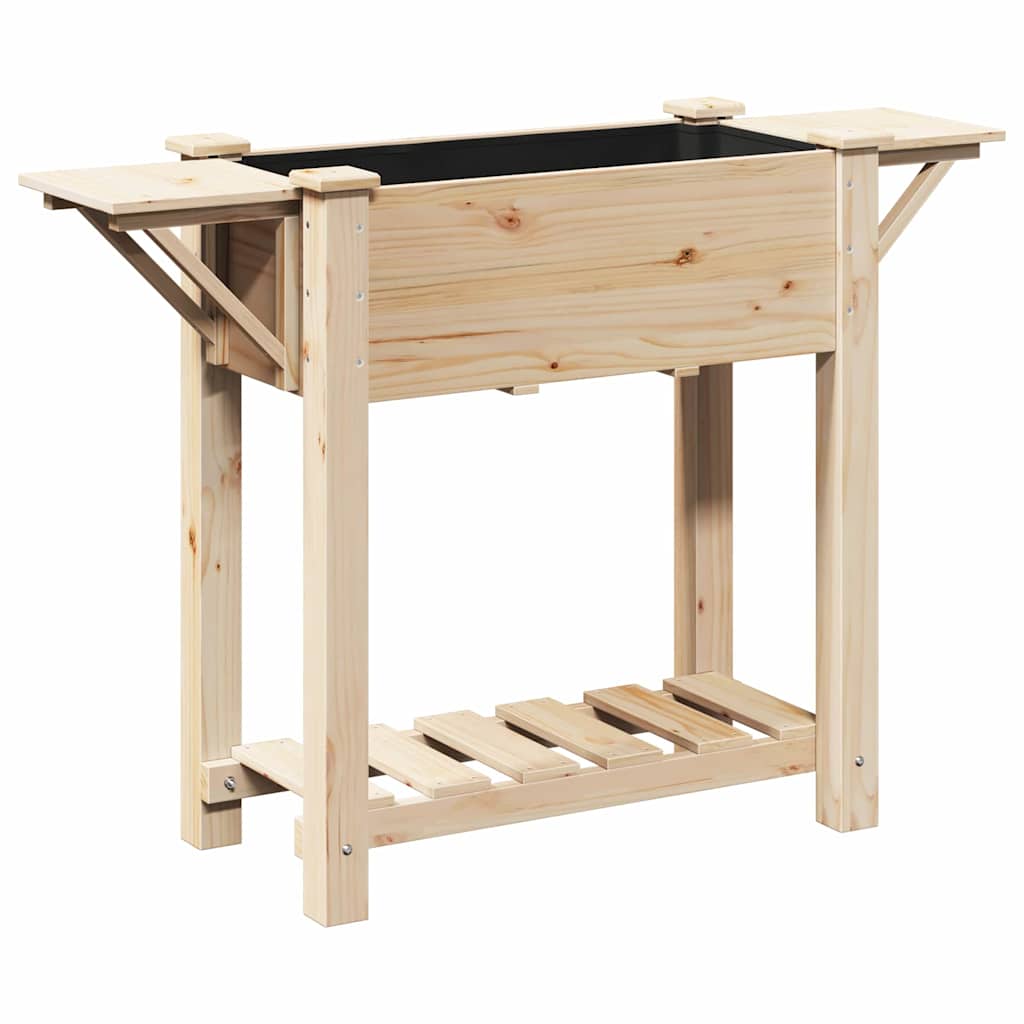 Vidaxl pot de fleur de jardin beige 111 x 37 x 76,5 cm bois de pin massif