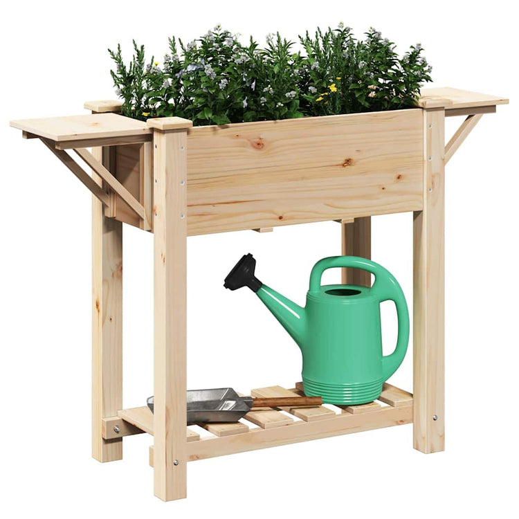 Vidaxl pot de fleur de jardin beige 111 x 37 x 76,5 cm bois de pin massif