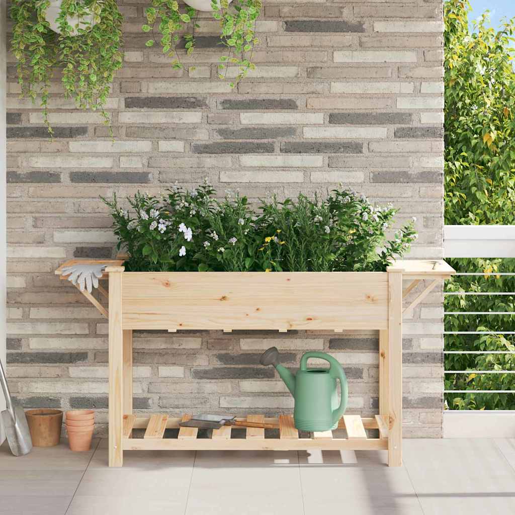 Vidaxxl pot de fleur de jardin beige 155 x 59 x 76,5 cm bois de pin massif