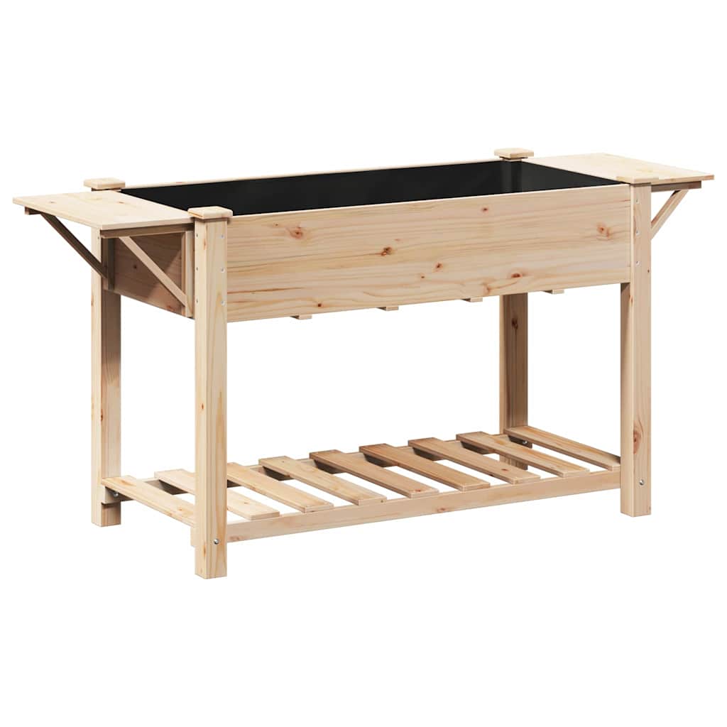 Vidaxxl pot de fleur de jardin beige 155 x 59 x 76,5 cm bois de pin massif