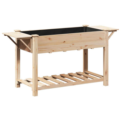 Vidaxxl pot de fleur de jardin beige 155 x 59 x 76,5 cm bois de pin massif