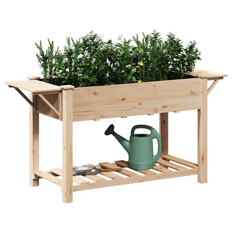 Vidaxxl pot de fleur de jardin beige 155 x 59 x 76,5 cm bois de pin massif