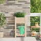 Vidaxxl pot de fleur de jardin beige 45 x 45 x 76,5 cm bois de pin massif