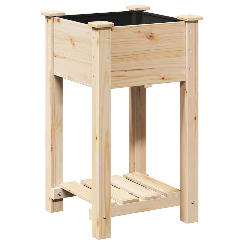 Vidaxxl pot de fleur de jardin beige 45 x 45 x 76,5 cm bois de pin massif