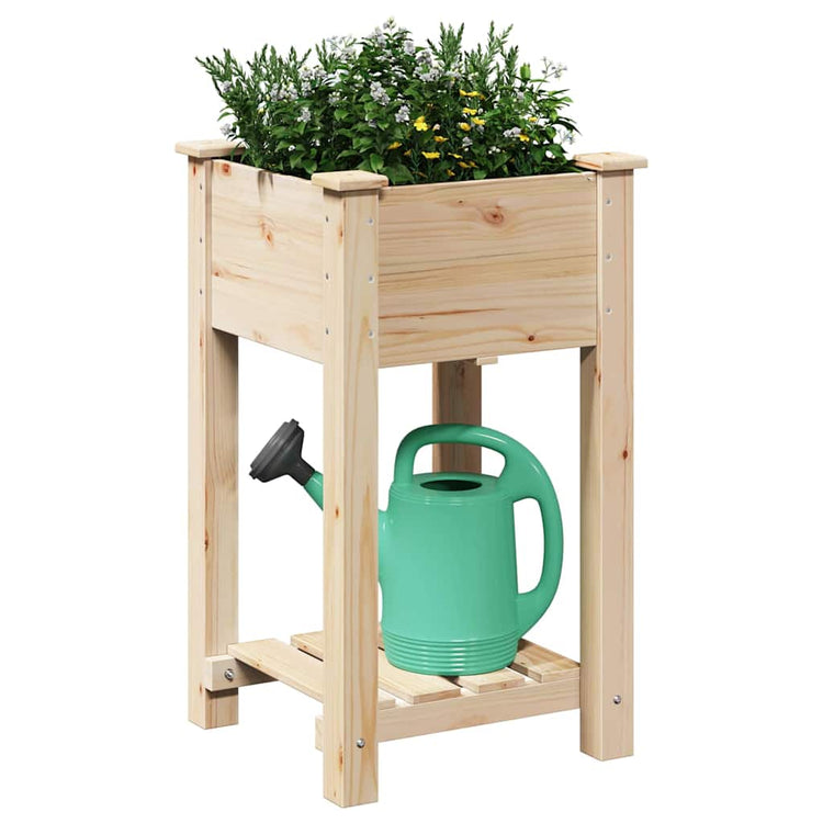 Vidaxxl pot de fleur de jardin beige 45 x 45 x 76,5 cm bois de pin massif