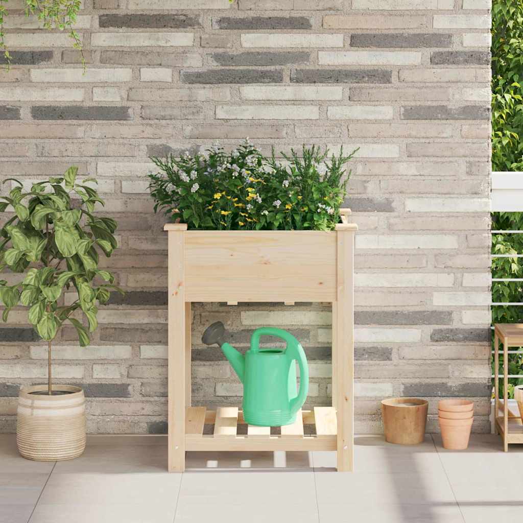 Vidaxxl pot de fleur de jardin beige 60,5 x 60 x 76,5 cm bois de pin massif