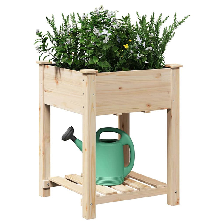 Vidaxxl pot de fleur de jardin beige 60,5 x 60 x 76,5 cm bois de pin massif