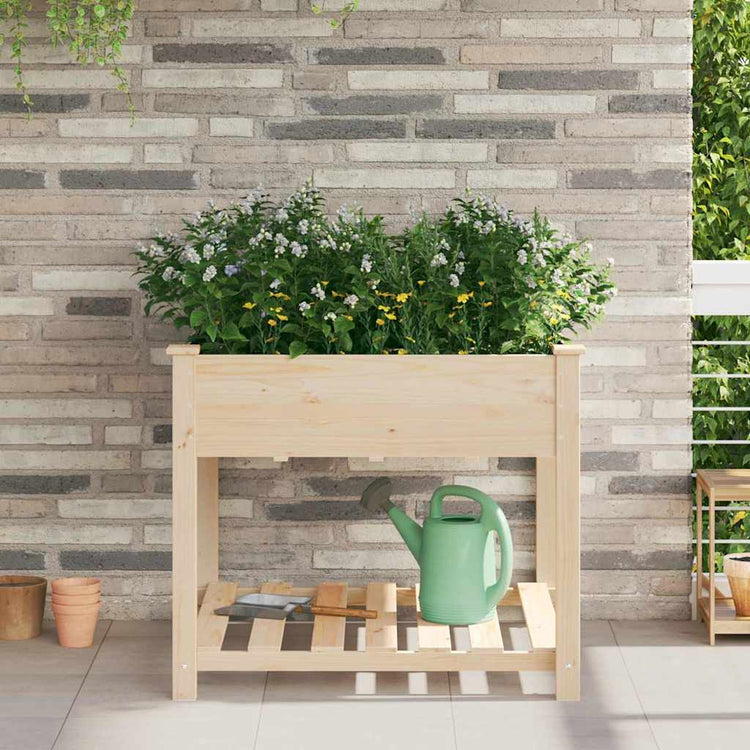 Vidaxxl pot de fleur de jardin beige 90 x 90 x 76,5 cm bois de pin massif