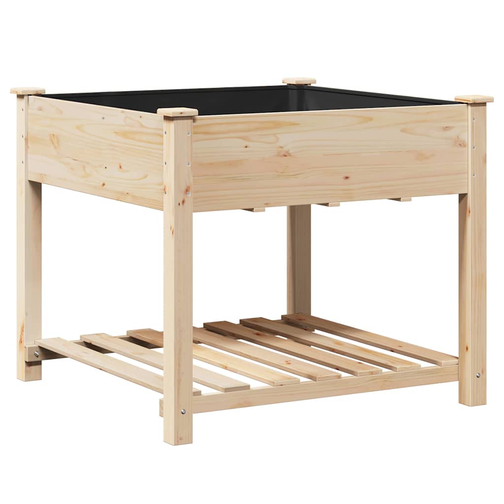 Vidaxxl pot de fleur de jardin beige 90 x 90 x 76,5 cm bois de pin massif