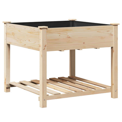 Vidaxxl pot de fleur de jardin beige 90 x 90 x 76,5 cm bois de pin massif