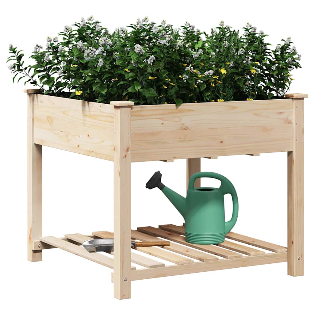 Vidaxxl pot de fleur de jardin beige 90 x 90 x 76,5 cm bois de pin massif
