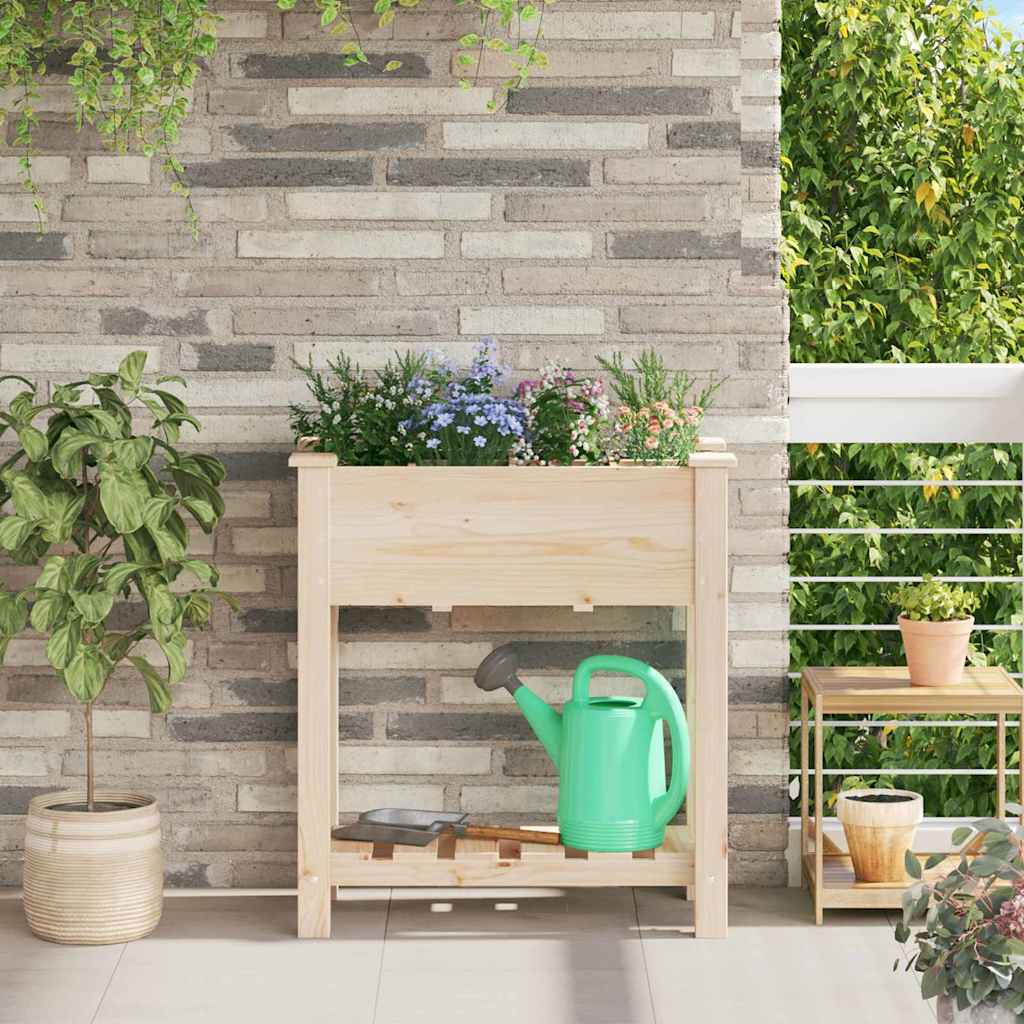 Vidaxxl pot de fleur de jardin beige 71 x 37 x 76,5 cm bois de pin massif