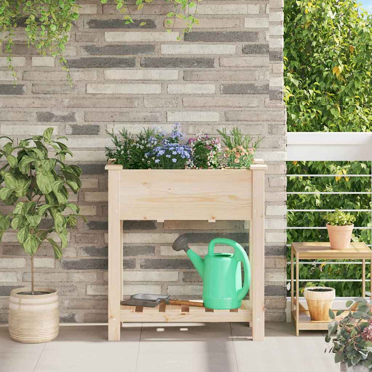 Vidaxxl pot de fleur de jardin beige 71 x 37 x 76,5 cm bois de pin massif
