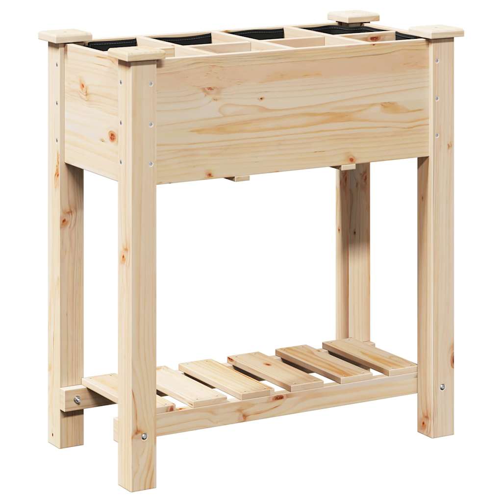 Vidaxxl pot de fleur de jardin beige 71 x 37 x 76,5 cm bois de pin massif