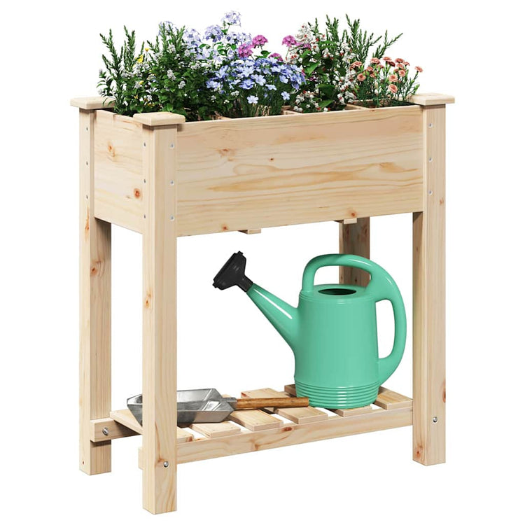 Vidaxxl pot de fleur de jardin beige 71 x 37 x 76,5 cm bois de pin massif