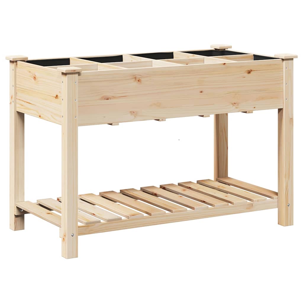 Vidaxxl pot de fleur de jardin beige 115 x 59 x 76,5 cm bois de pin massif