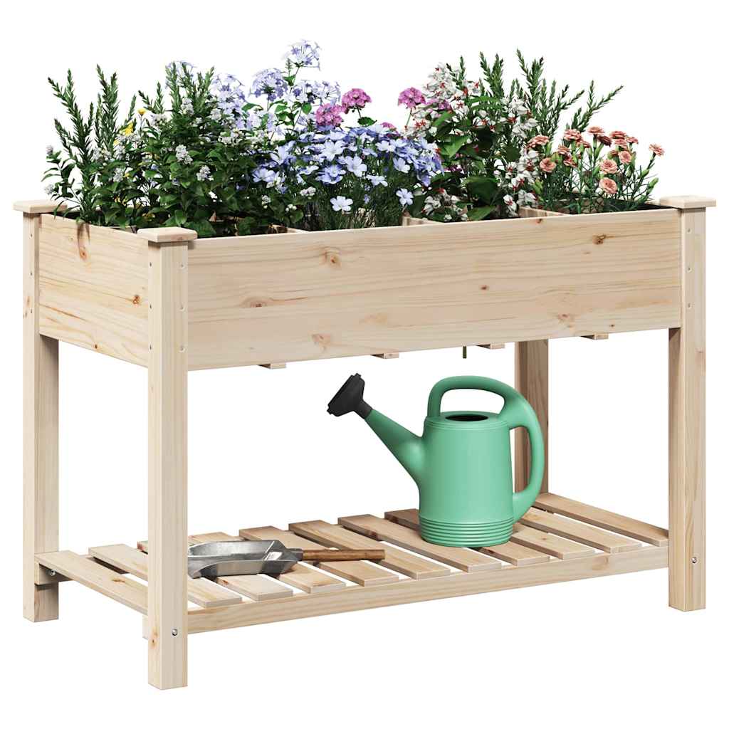 Vidaxxl pot de fleur de jardin beige 115 x 59 x 76,5 cm bois de pin massif