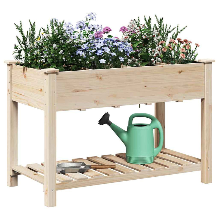 Vidaxxl pot de fleur de jardin beige 115 x 59 x 76,5 cm bois de pin massif