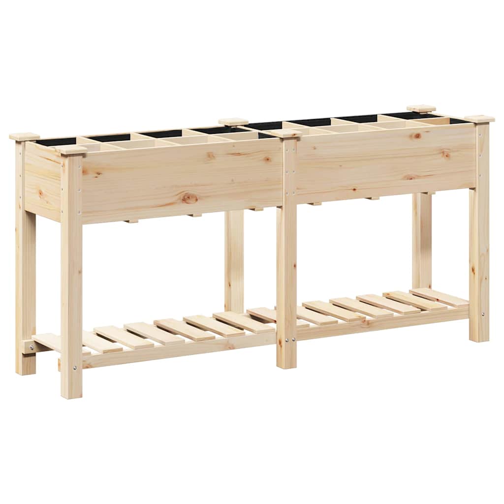 Vidaxl pot de fleur de jardin beige 161,5 x 45 x 76,5 cm bois de pin massif