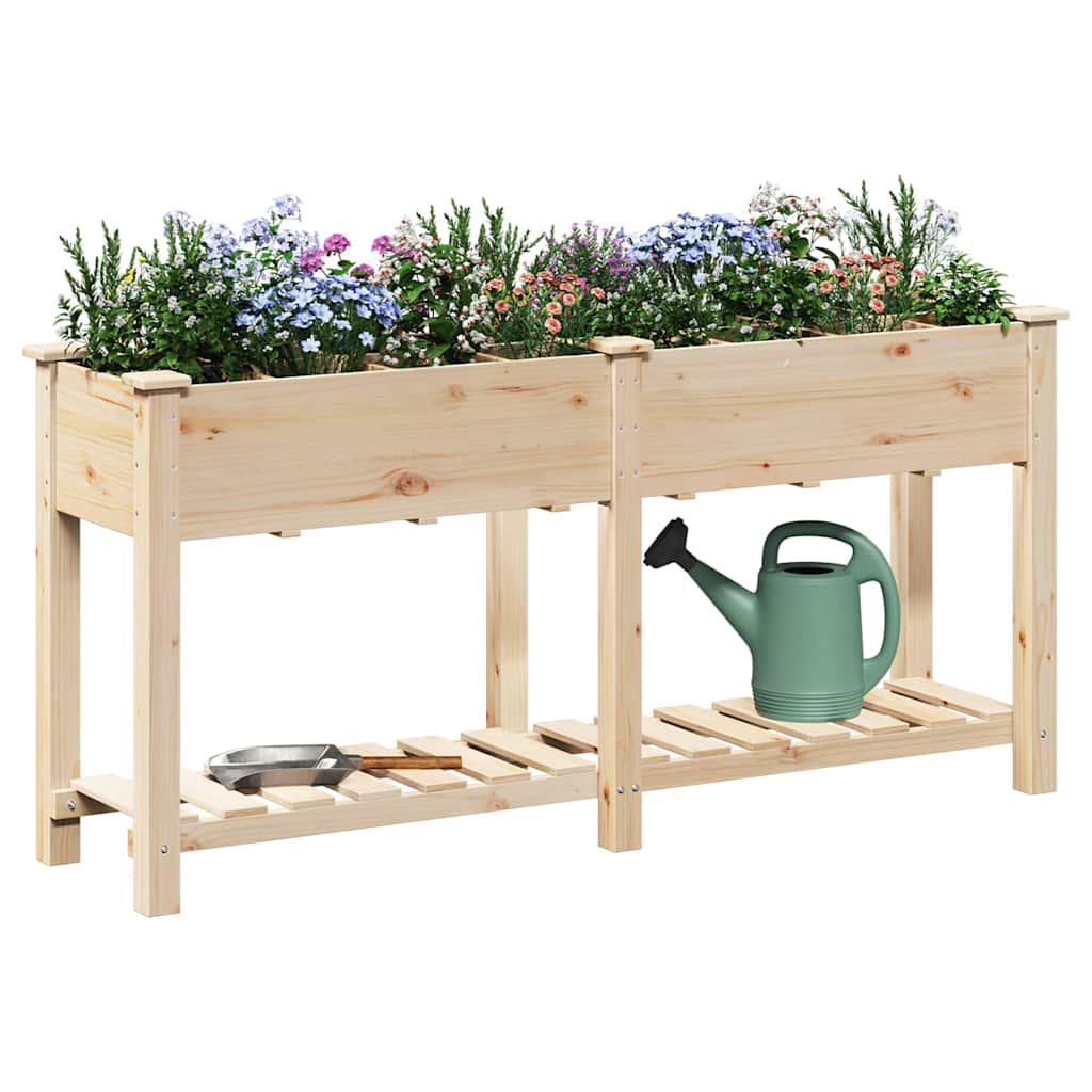 Vidaxl pot de fleur de jardin beige 161,5 x 45 x 76,5 cm bois de pin massif