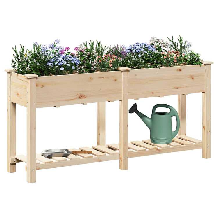 Vidaxl pot de fleur de jardin beige 161,5 x 45 x 76,5 cm bois de pin massif