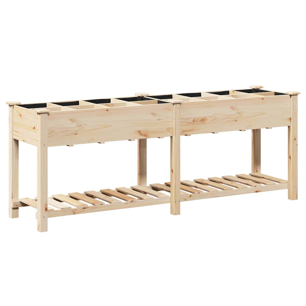 Vidaxxl pot de fleur de jardin beige 203,5 x 53 x 76,5 cm bois de pin massif