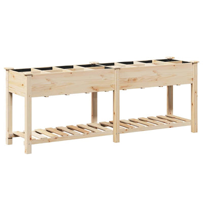Vidaxxl pot de fleur de jardin beige 203,5 x 53 x 76,5 cm bois de pin massif