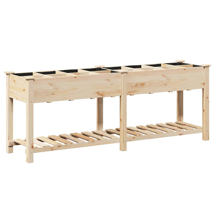 Vidaxxl pot de fleur de jardin beige 203,5 x 53 x 76,5 cm bois de pin massif