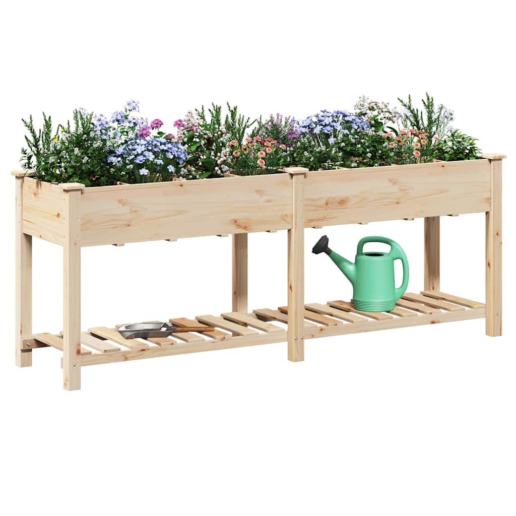 Vidaxxl pot de fleur de jardin beige 203,5 x 53 x 76,5 cm bois de pin massif