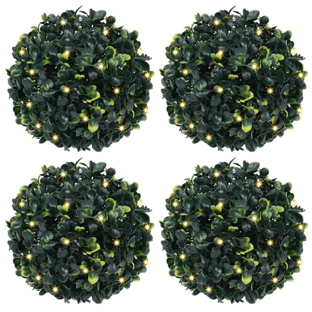 Vidaxx boules de buis artificiel avec éclairage LED 4 pcs 12 cm vert