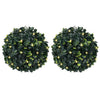 Vidaxx boules de buis artificiel avec éclairage LED 2 pcs 22 cm vert