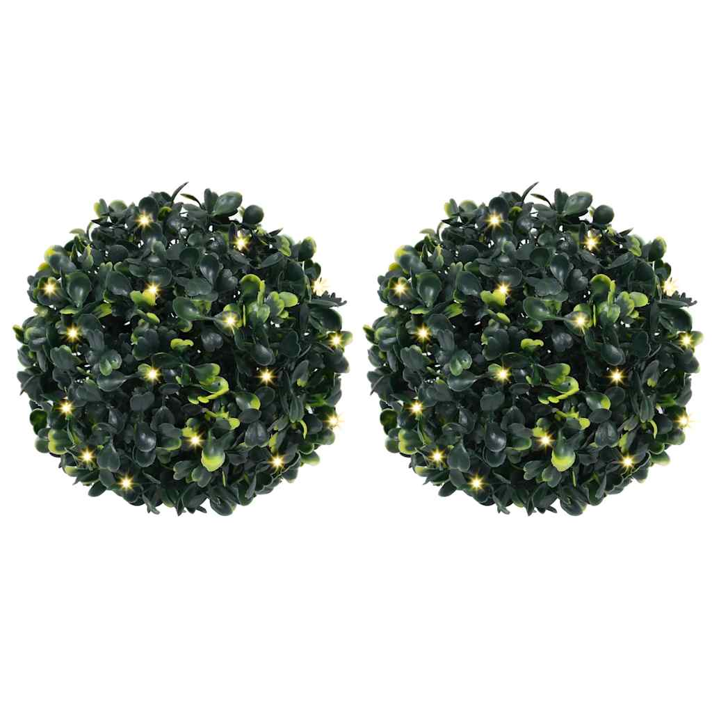 Vidaxx boules de buis artificiel avec éclairage LED 2 pcs 22 cm vert